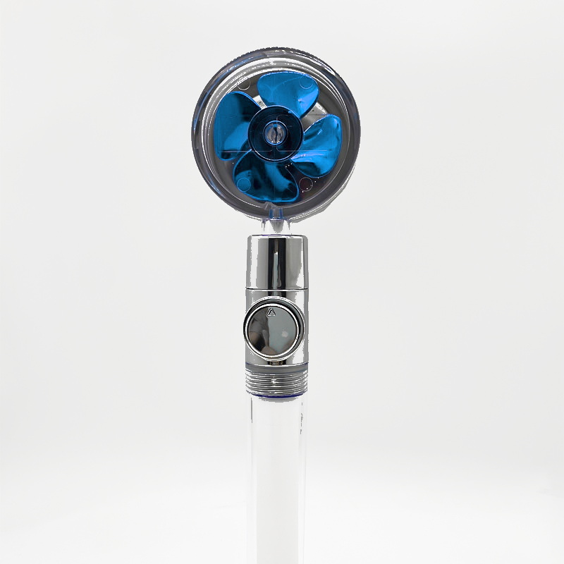 Hydromony Halo shower head in Purple, Silver turbine